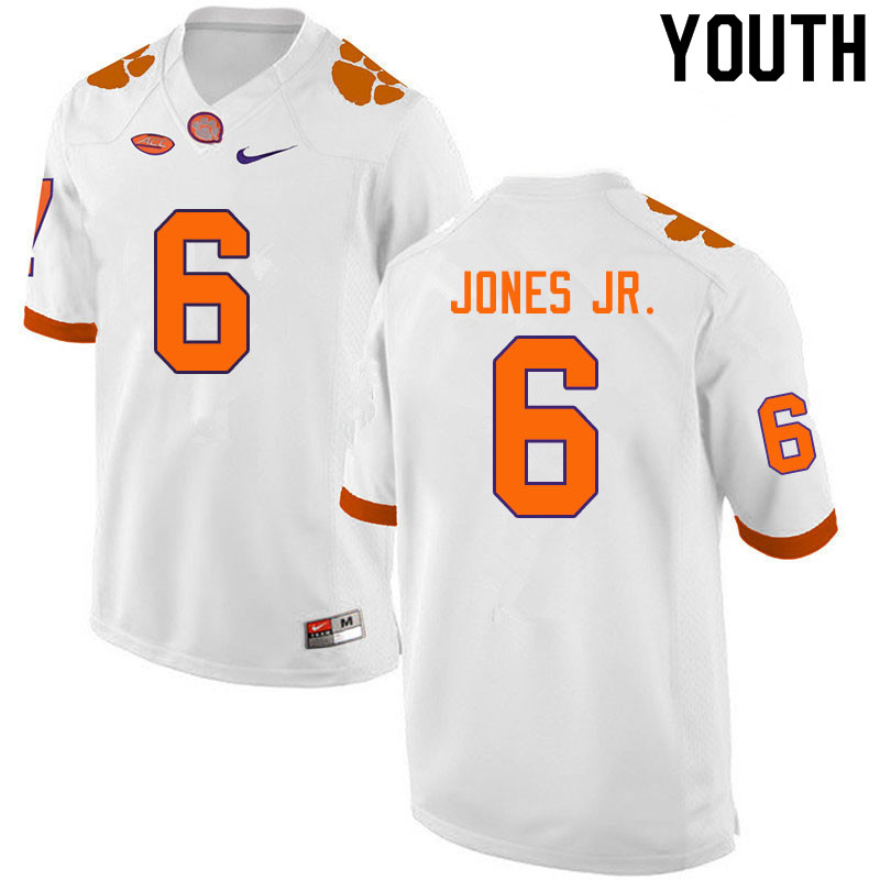 Youth #6 Mike Jones Jr. Clemson Tigers College Football Jerseys Sale-White - Click Image to Close